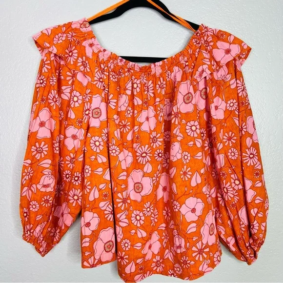 Free People NWT Miss Daisy Floral Printed Smock Blouse sz S - Picture 6 of 8